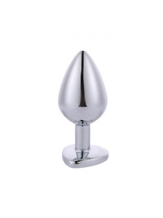 Silver Butt Plug with Heart Small - nss4038201