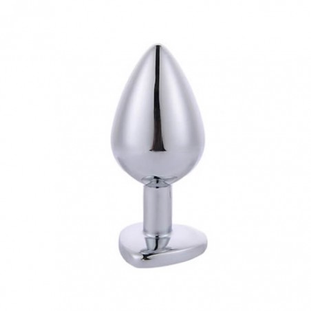 Silver Butt Plug with Heart Small - nss4038201