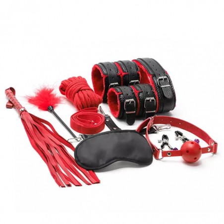 10 Piece BDSM Kit Black/Red - nss4037032