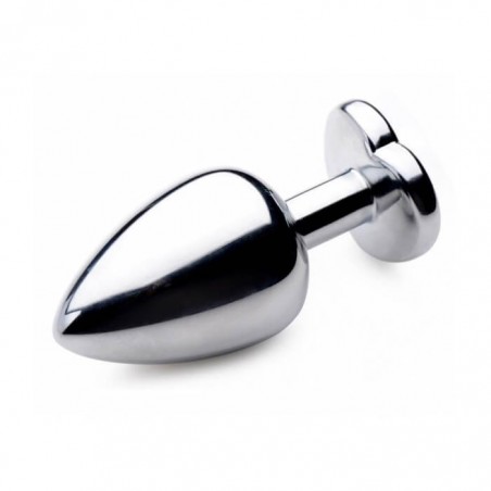 Silver Butt Plug with Heart Medium - nss4038226