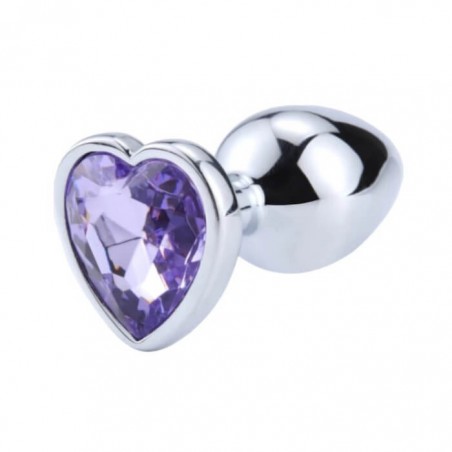 Silver Butt Plug with Heart Large - nss4038227