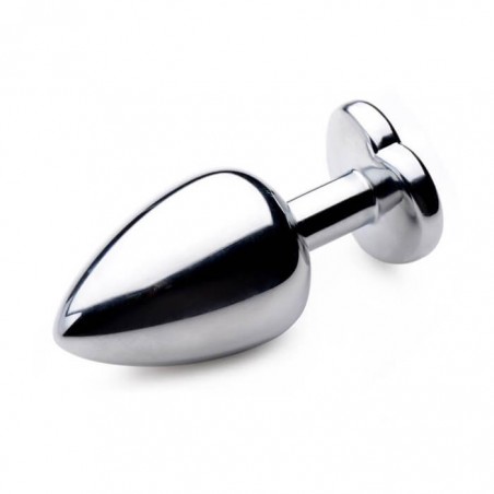 Silver Butt Plug with Heart Large - nss4038227