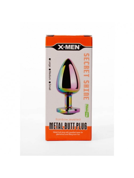 X-MEN Metal ButtPlug Rainbow S - nss4038253