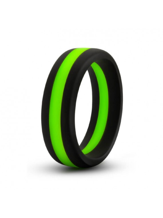 Performance Silicone Go Pro Cock Ring Black & Green - nss4020052