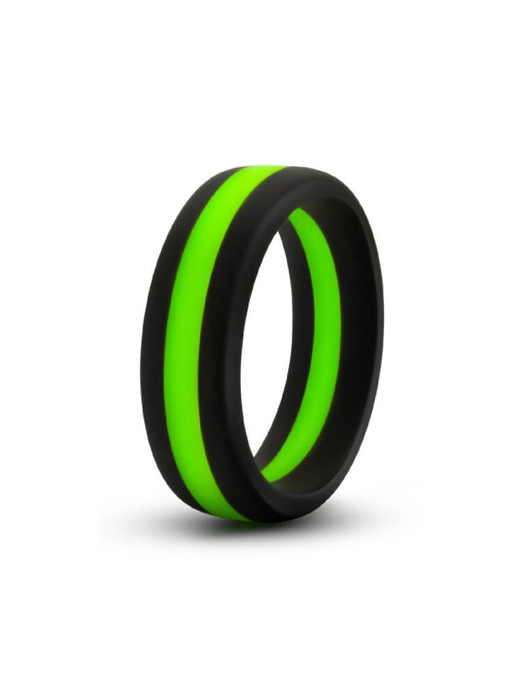 Performance Silicone Go Pro Cock Ring Black & Green - nss4020052