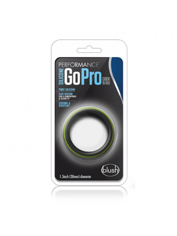 Performance Silicone Go Pro Cock Ring Black & Green - nss4020052