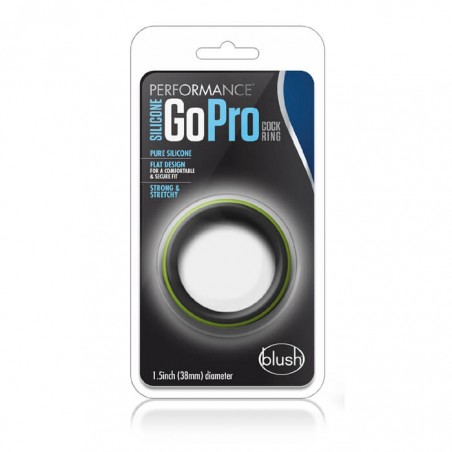 Performance Silicone Go Pro Cock Ring Black & Green - nss4020052