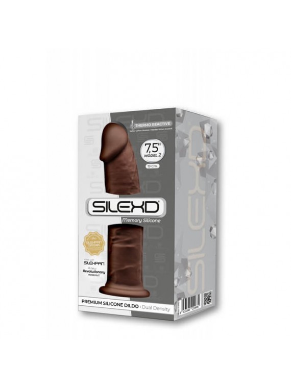 Dildo Thermo Reactive Silicon Memory 19 cm Brown - nss4032143