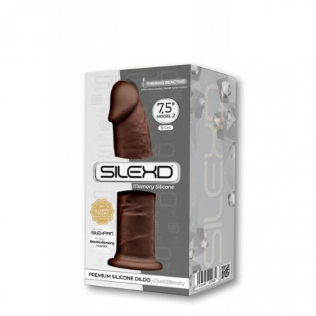 Dildo Thermo Reactive Silicon Memory 19 cm Brown - nss4032143