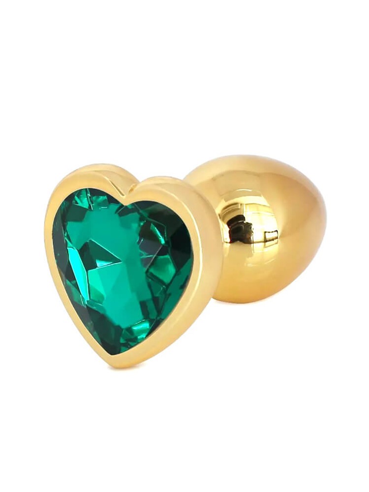 Buttplug Heart Medium Gold/Green - nss4038261