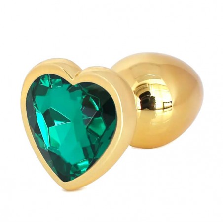 Buttplug Heart Medium Gold/Green - nss4038261