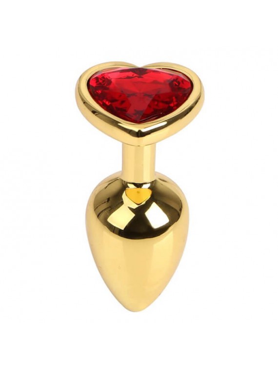 Gold Butt Plug with Heart Small - nss4038269