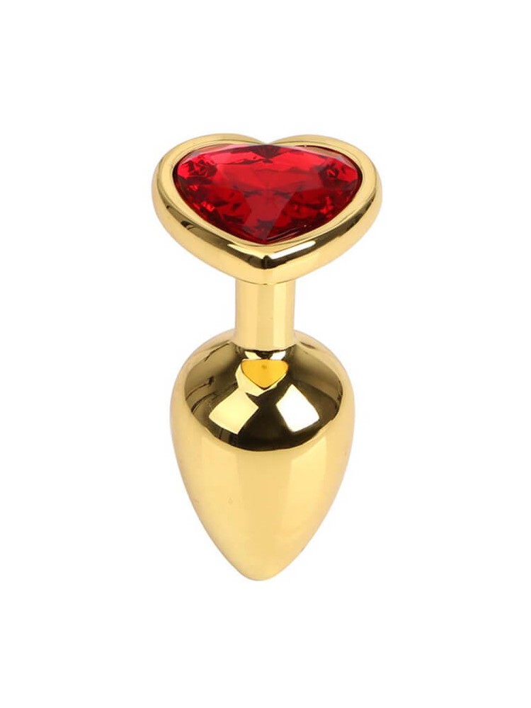 Gold Butt Plug with Heart Small - nss4038269