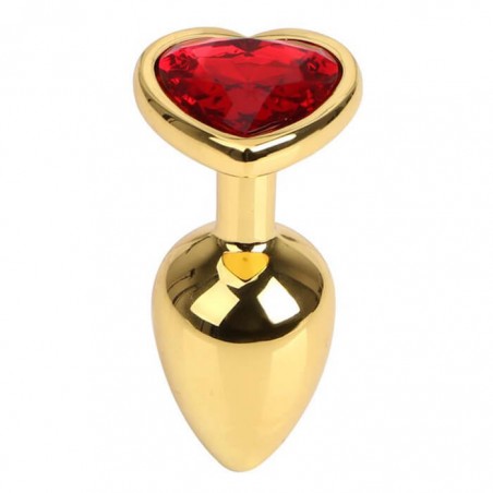 Gold Butt Plug with Heart Small - nss4038269