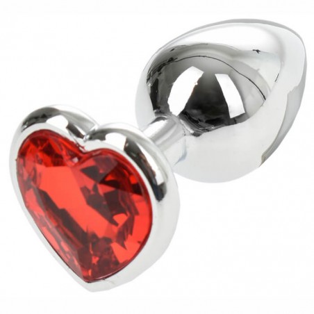 Silver Butt Plug with Heart Small - nss4038270