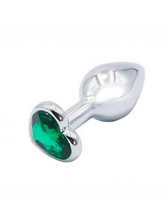 Silver Butt Plug with Heart Small - nss4038273