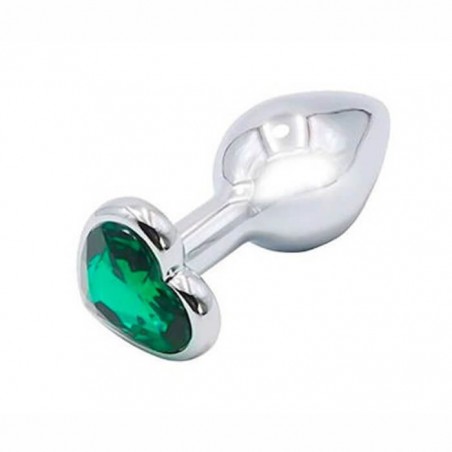 Silver Butt Plug with Heart Small - nss4038273