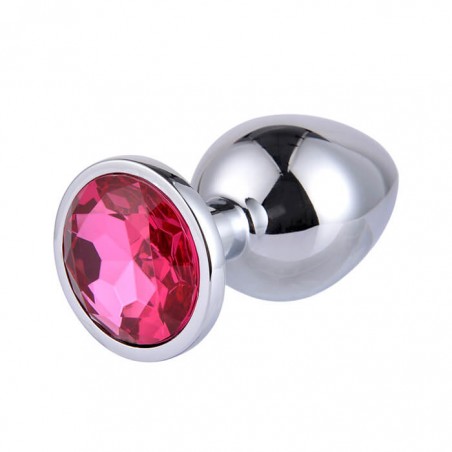 Buttplug Medium Silver/Dark Pinkn - nss4038276