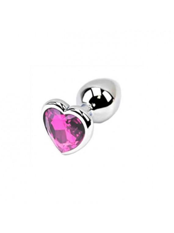 Silver Butt Plug with Heart Medium - nss4038277