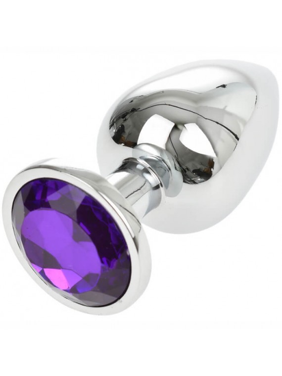 Buttplug Large Silver/Purple - nss4038278