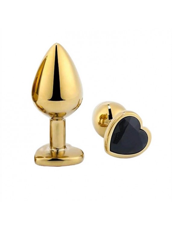 Gold Butt Plug with Heart Small - nss4038272