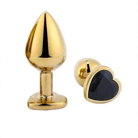 Gold Butt Plug with Heart Small - nss4038272