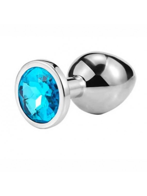 Buttplug Medium Silver/Light Blue - nss4038274