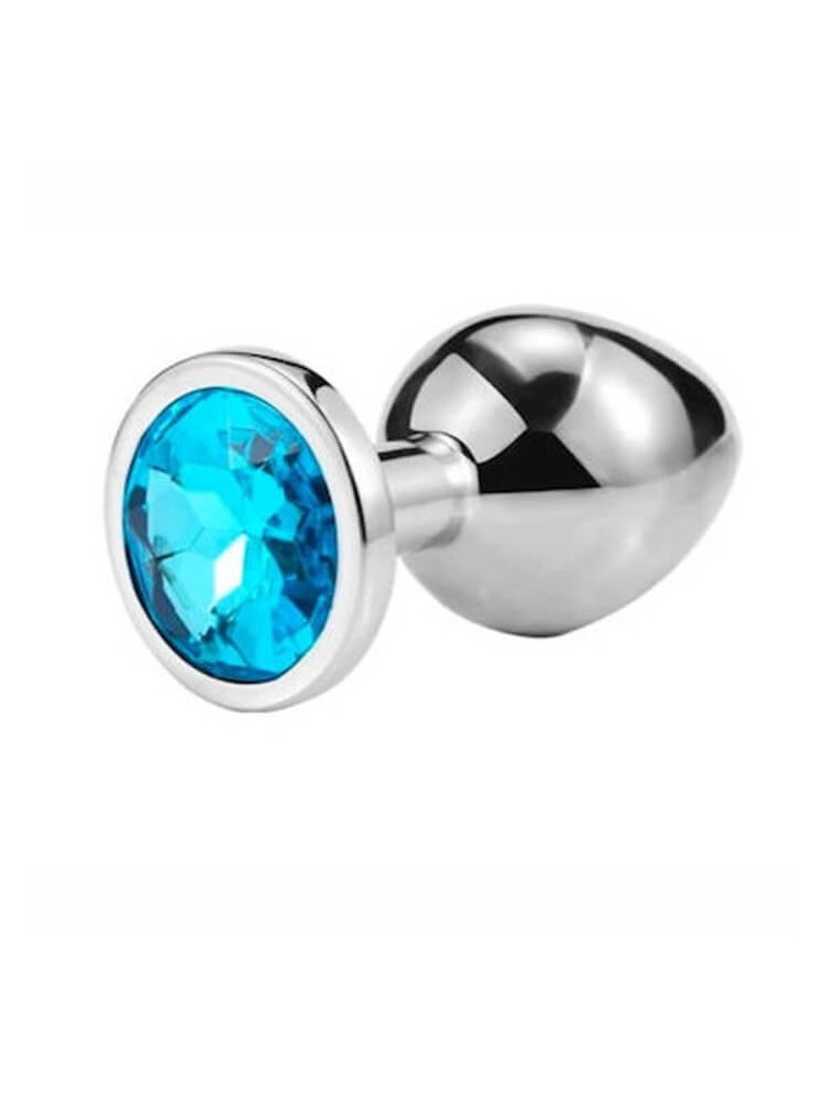 Buttplug Medium Silver/Light Blue - nss4038274