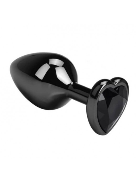 Dark Anal Plug Heart Medium Black - nss4038299