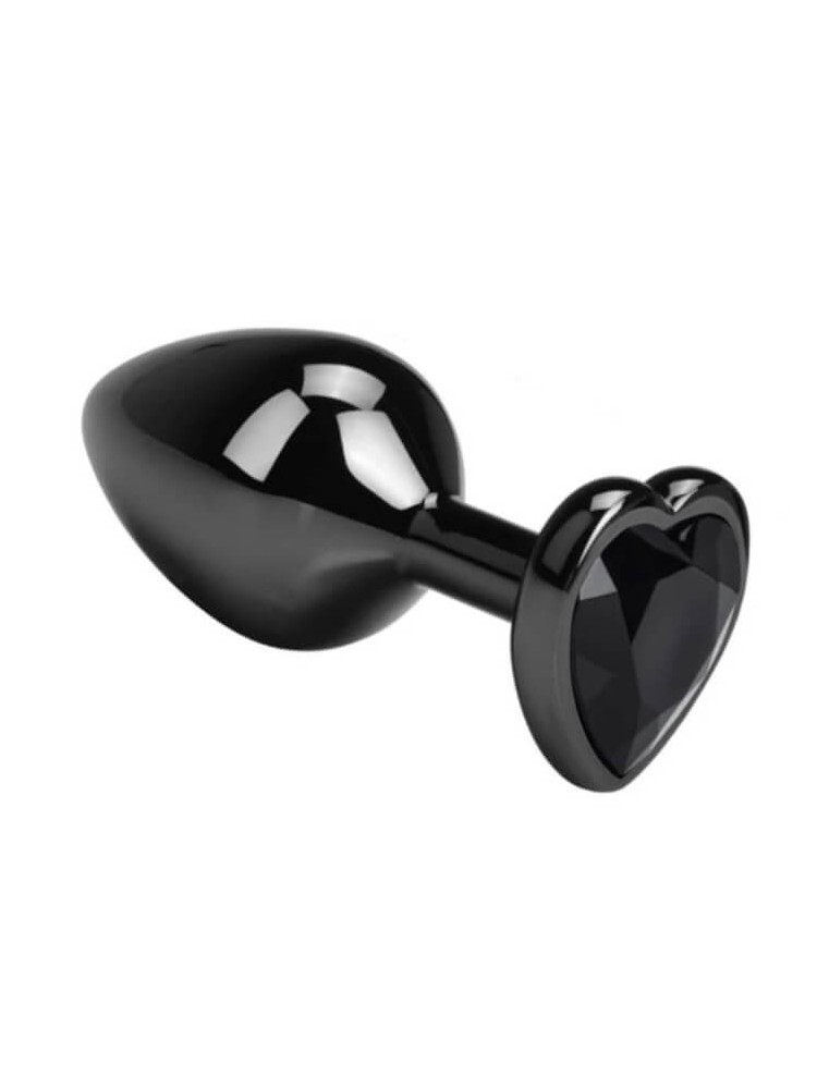 Dark Anal Plug Heart Medium Black - nss4038299