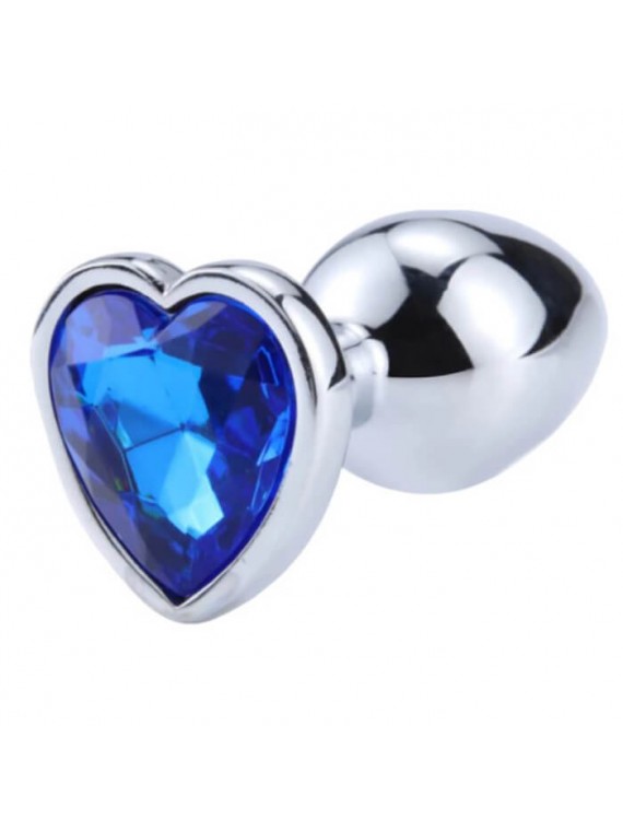 Buttplug Heart Medium Silver/Blue - nss4038301