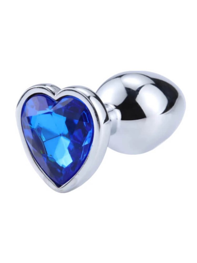 Buttplug Heart Medium Silver/Blue - nss4038301