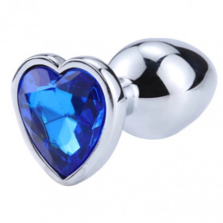 Buttplug Heart Medium Silver/Blue - nss4038301