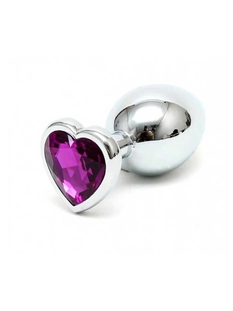 Buttplug Heart Medium Silver/Purple - nss4038302