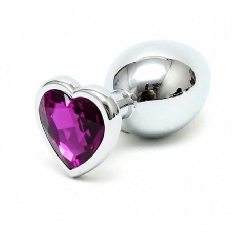 Buttplug Heart Medium Silver/Purple - nss4038302