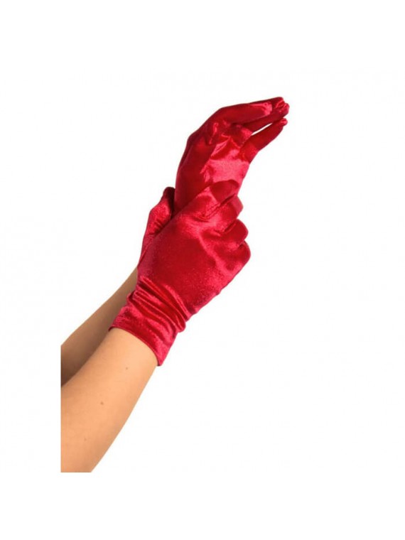 Wrist Length Satin Gloves red - nss4012010