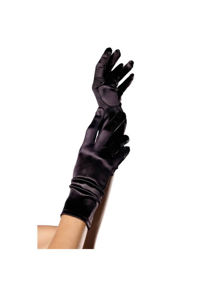 Wrist Length Satin Gloves black - nss4012011