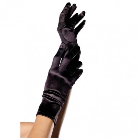 Wrist Length Satin Gloves black - nss4012011