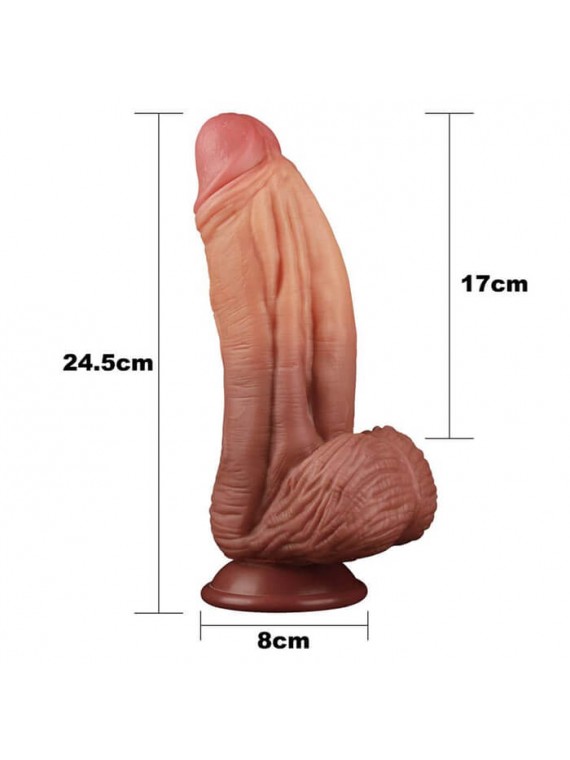 10" Dual-layered Silicone Cock Brown - nss4030054