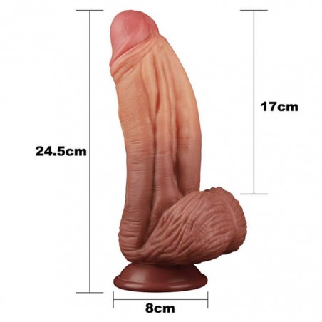 10" Dual-layered Silicone Cock Brown - nss4030054