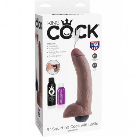 King Cock 9inch Squirting Brown - nss4032034