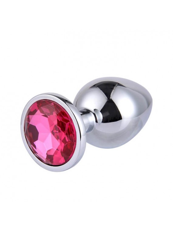 Small Metallic Butt Plug Silver/Pink - nss4038171