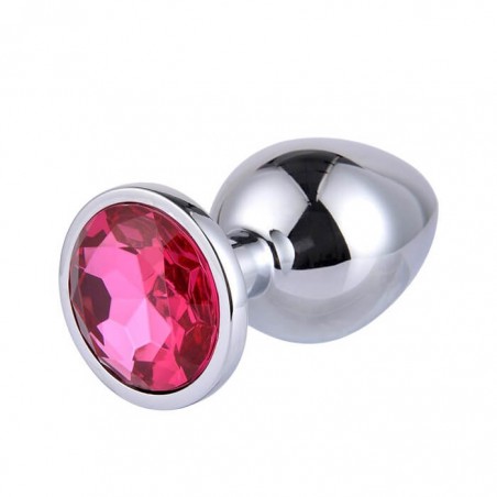 Small Metallic Butt Plug Silver/Pink - nss4038171