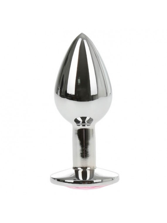 Small Metallic Butt Plug Silver/Pink - nss4038171