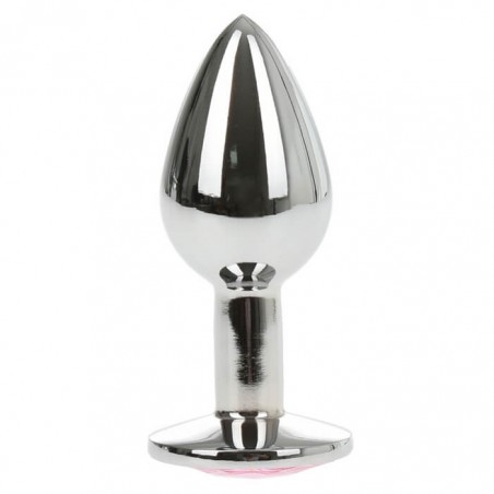 Small Metallic Butt Plug Silver/Pink - nss4038171