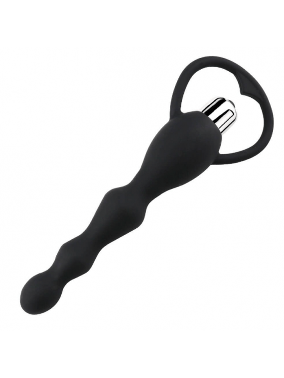 Silkey Vibrating Anal Beads Black - nss4038178