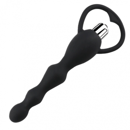 Silkey Vibrating Anal Beads Black - nss4038178