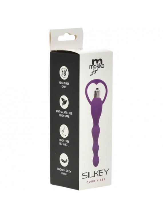 Silkey Vibrating Anal Beads Black - nss4038178