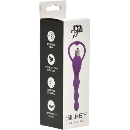 Silkey Vibrating Anal Beads Black - nss4038178